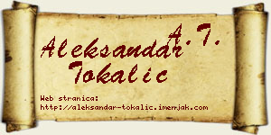 Aleksandar Tokalić vizit kartica